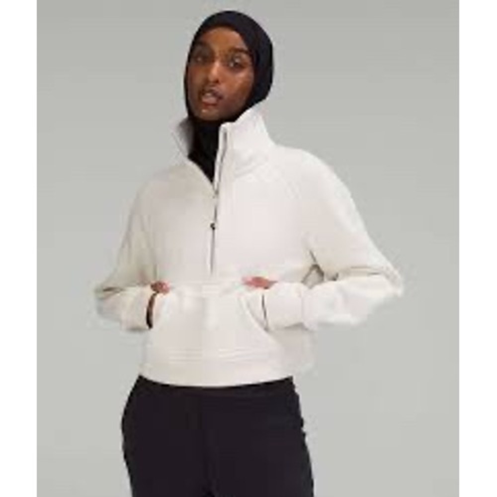 Lululemon Scuba Oversized Half-Zip Funnel Neck, Bone, XS/S